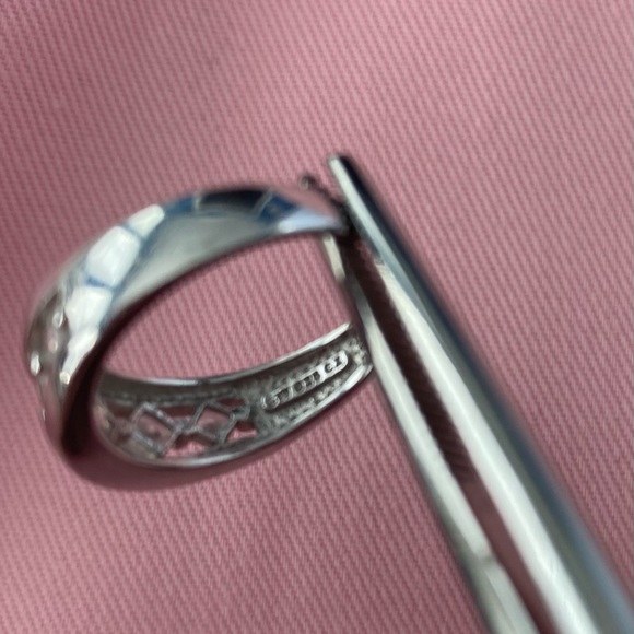 Sterling Silver With Cubic Zirconia Stones. Size 7 1/4 - Picture 6 of 7